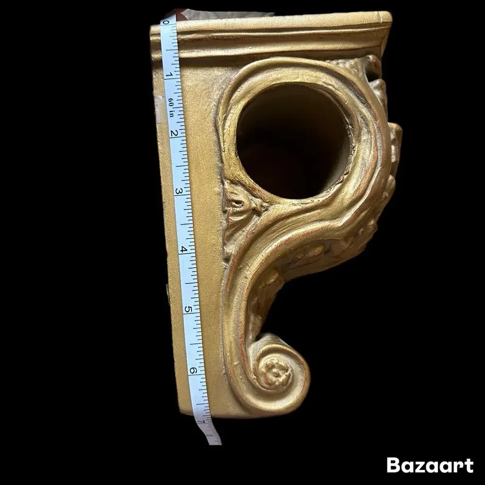Set of 2 Curtain Rod Support Resin Drapery Sconce Corbel Brackets